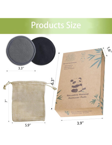 Discos Desmaquillantes Reutilizables Yiwu - 20 Piezas Algodón Bambú
