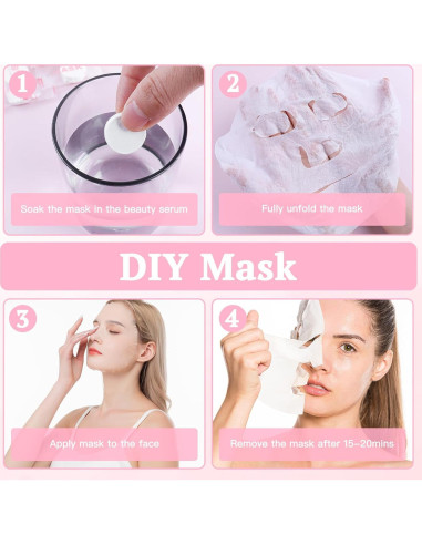 100 Mascarillas Faciales de Algodón Comprimido Khrgovd 20x22cm