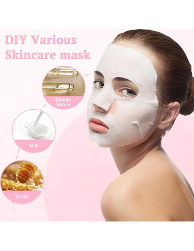 100 Mascarillas Faciales de Algodón Comprimido Khrgovd 20x22cm