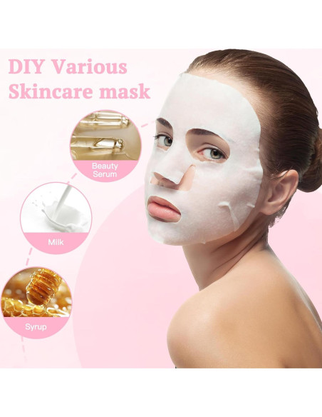 100 Mascarillas Faciales de Algodón Comprimido Khrgovd 20x22cm