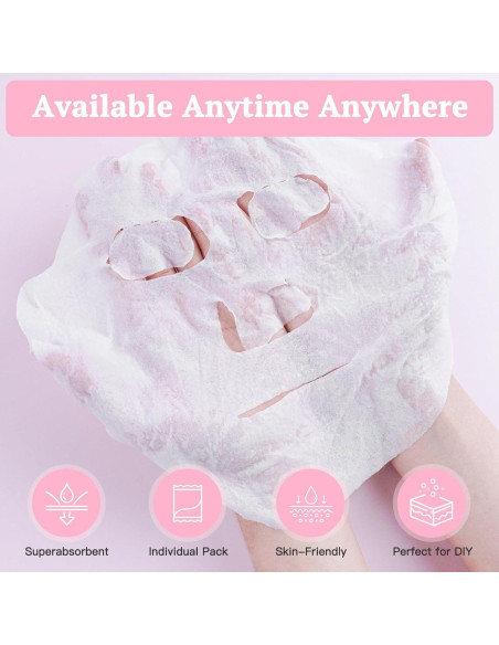 100 Mascarillas Faciales de Algodón Comprimido Khrgovd 20x22cm