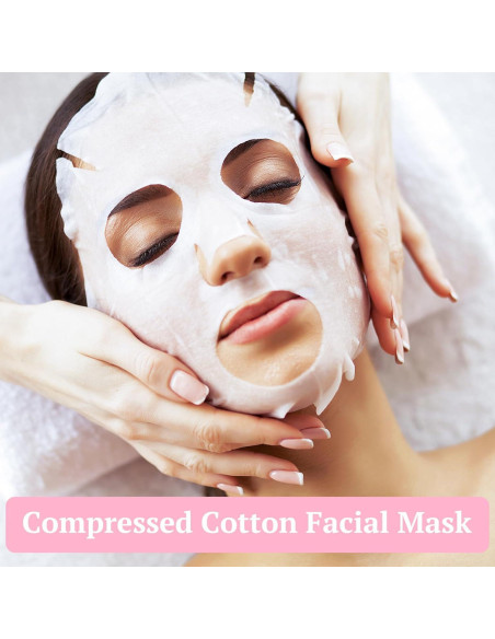 100 Mascarillas Faciales de Algodón Comprimido Khrgovd 20x22cm