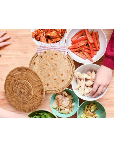 Cesta Calentadora de Tortillas Tortillada 10 Pulgadas Ratán