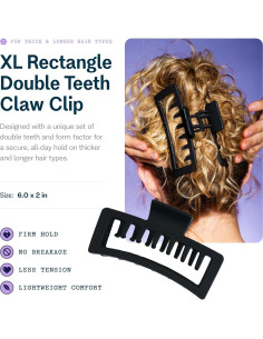 Dúo de Clips de Garra Rectangulares Gimme Beauty - Negro 2