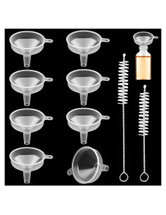 8 Mini Embudos de Plástico Asofelk 5x5.5cm para Cocina y Laboratorio