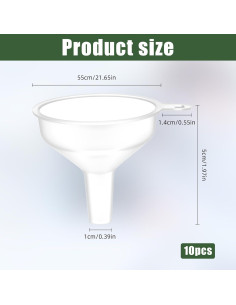 8 Mini Embudos de Plástico Asofelk 5x5.5cm para Cocina y Laboratorio 2