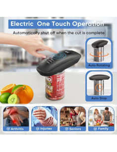 Abrelatas Eléctrico YonBafld Automático Recargable 2600mAh 2