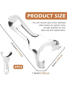 2 Abridores de Tarros de Acero Inoxidable Tookie 14.5cm 2