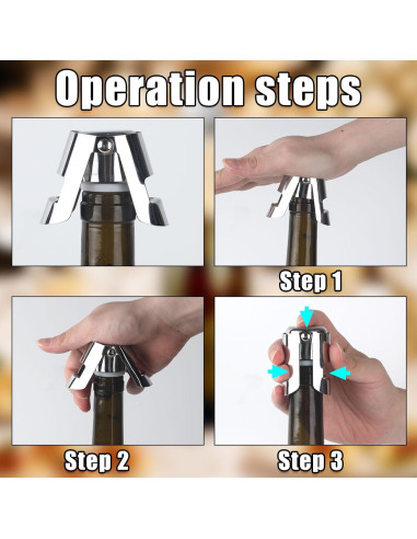 2 Tapones de Champán BOXOB Acero Inoxidable a Prueba de Fugas