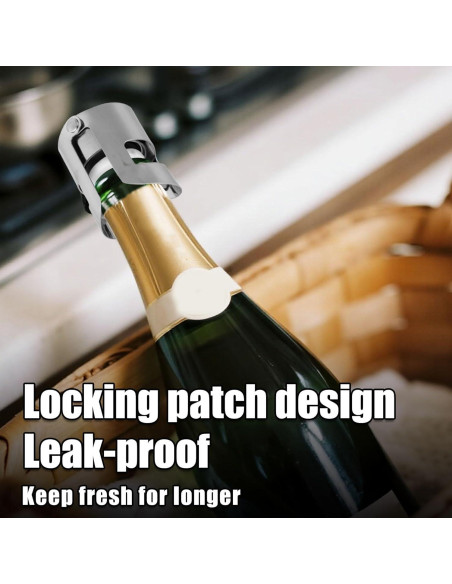 2 Tapones de Champán BOXOB Acero Inoxidable a Prueba de Fugas