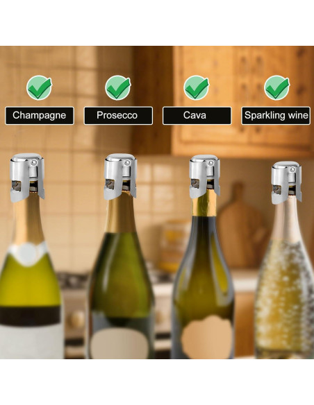 2 Tapones de Champán BOXOB Acero Inoxidable a Prueba de Fugas
