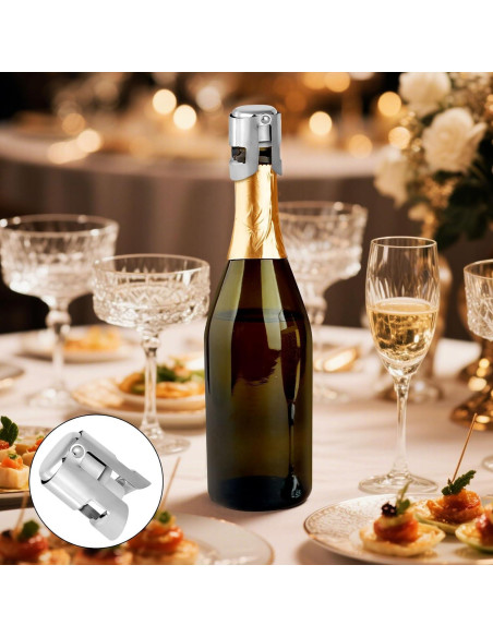 2 Tapones de Champán BOXOB Acero Inoxidable a Prueba de Fugas