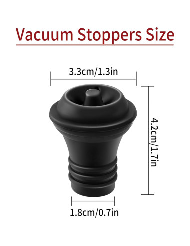 Juego de 3 Tapones de Vacío para Vino KAEZDD - Silicona