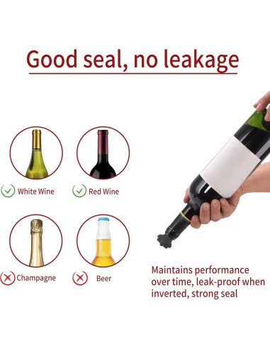 Juego de 3 Tapones de Vacío para Vino KAEZDD - Silicona
