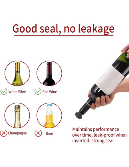 Juego de 3 Tapones de Vacío para Vino KAEZDD - Silicona