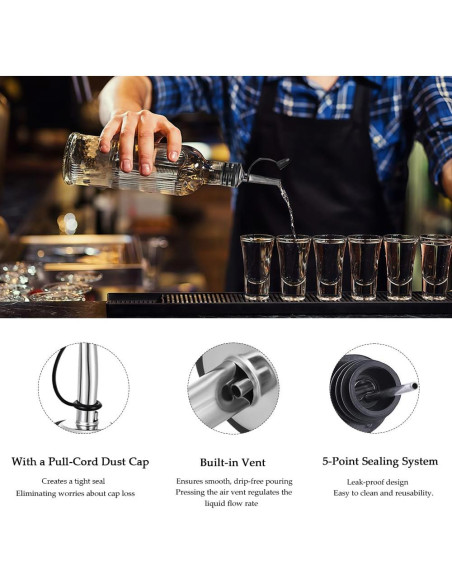 12 Tapas a Prueba de Fugas FlyBunny para Vino y Licores