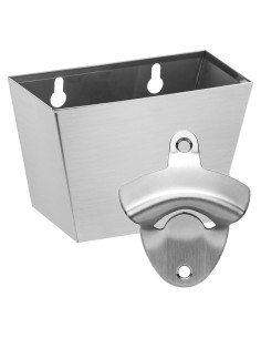 Abrebotellas de acero inoxidable Luwanburg montado en pared