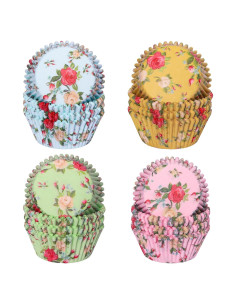 Forros de Cupcake Florales SKIDEC 400 Piezas Desechables
