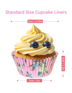 Forros de Cupcake Florales SKIDEC 400 Piezas Desechables 2
