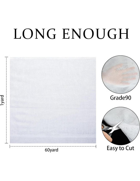 Rollo de Tela de Queso Bememo 100% Algodón 0.91 x 54.86 m