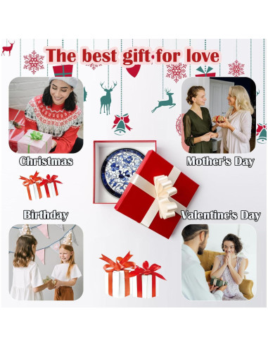 Colgante de Ventana de Vidrio Templado Azul y Blanco 19.8 cm