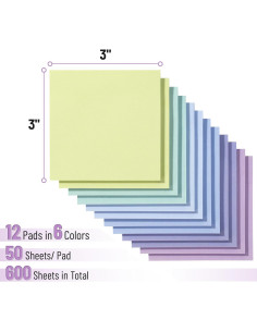 Notas Adhesivas Mr. Pen 7.62x7.62cm 12 Blocs Colores Verano 2