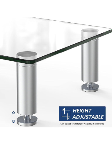 Soporte para Monitor FITUEYES de Vidrio Ajustable - 2 Piezas