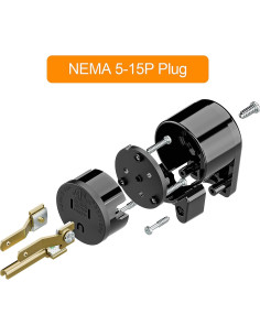 Adaptador de corriente AC reconfigurable Winxus 2 unidades 15A 125V 2