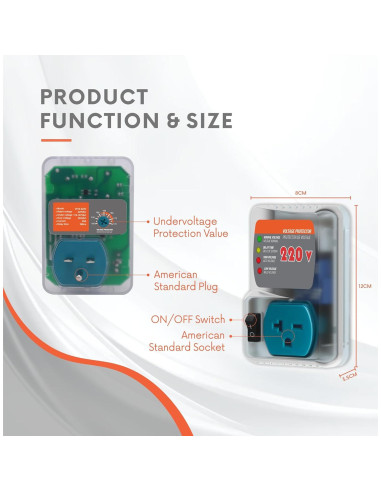 Protector Sobretensiones 20A GIDEON 220V 4400W Ajustable