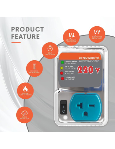 Protector Sobretensiones 20A GIDEON 220V 4400W Ajustable