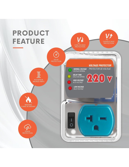 Protector Sobretensiones 20A GIDEON 220V 4400W Ajustable