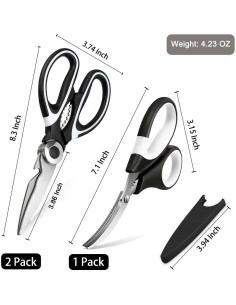 Tijeras de Cocina OMDAR 3 Paquete Acero Inoxidable 21.1 cm 2