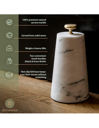 Tope de puerta decorativo DECOREALM de mármol Carrara 2.27 kg