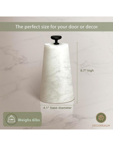 Tope de puerta decorativo DECOREALM de mármol Carrara 2.27 kg