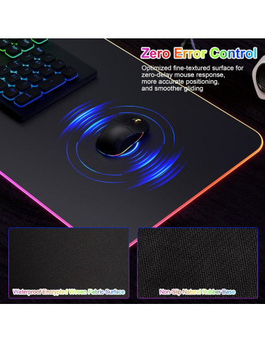 Alfombrilla de Carga Inalámbrica HAUTOCO 15W RGB 90x30cm