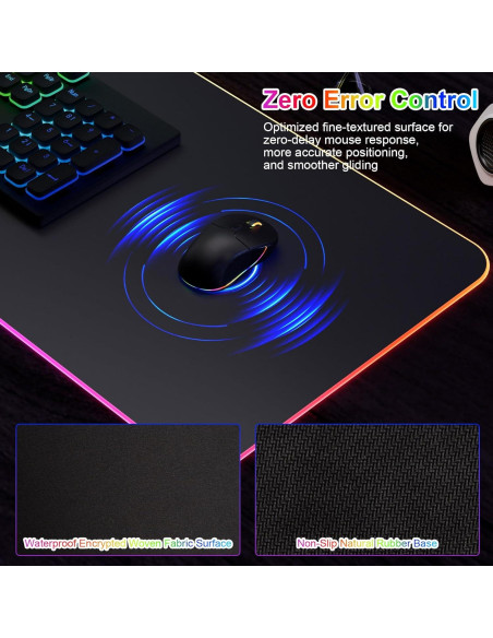 Alfombrilla de Carga Inalámbrica HAUTOCO 15W RGB 90x30cm