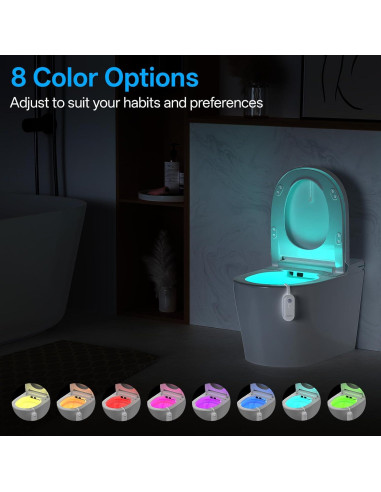 Luz de Inodoro LED PZSUNLY con Sensor de Movimiento IP65 2 Pzas