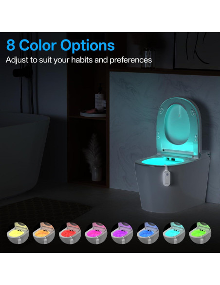 Luz de Inodoro LED PZSUNLY con Sensor de Movimiento IP65 2 Pzas