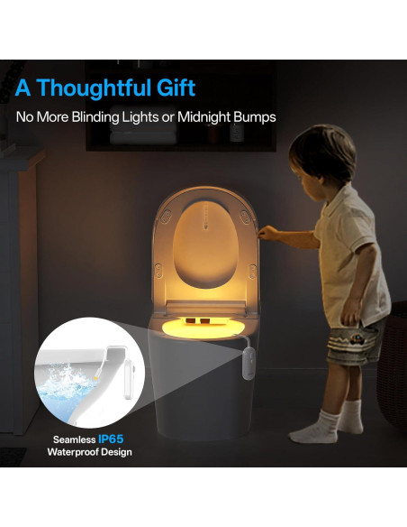 Luz de Inodoro LED PZSUNLY con Sensor de Movimiento IP65 2 Pzas