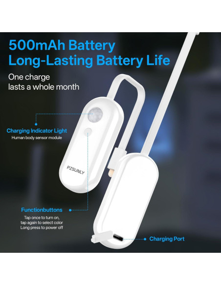 Luz de Inodoro LED PZSUNLY con Sensor de Movimiento IP65 2 Pzas