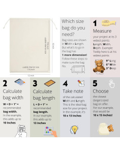 Bolsas de Muselina de Algodón DR - 6 Paquetes 30x40 cm Beige 2