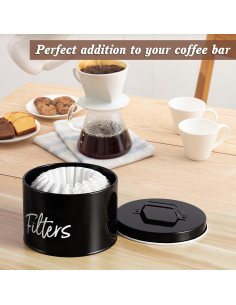 Soporte para Filtros de Café DRASTAR Negro con Tapa 2