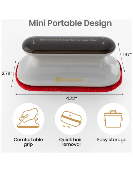 DELOMO Removedor de Pelo de Mascota para Auto 12x7 cm