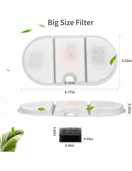 16 Filtros de Reemplazo VinDox para Fuente de Agua PETLIBRO PLWF002