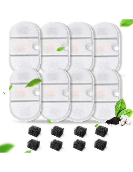 16 Filtros de Reemplazo VinDox para Fuente de Agua PETLIBRO PLWF002
