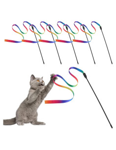 Varita Interactiva para Gatos Molain - 5 Juegos de Cinta Colorida