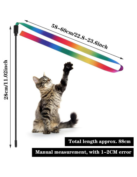Varita Interactiva para Gatos Molain - 5 Juegos de Cinta Colorida