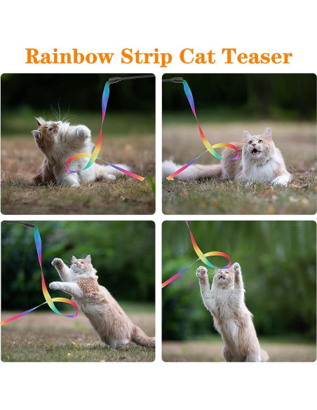 Varita Interactiva para Gatos Molain - 5 Juegos de Cinta Colorida