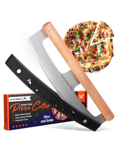 Cortador de Pizza KitchenStar 35.6 cm Acero Inoxidable Mango Madera
