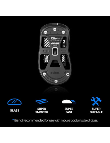 Patines de Ratón de Vidrio Superglide Tipo-S 6mm 9mm 12pcs Blanco